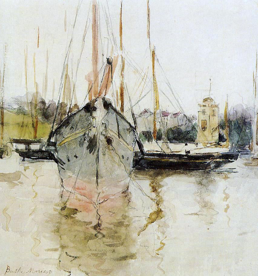  Berthe Morisot Boats -  Entry to the Medina in the Isle of Wight (also known as pugad baboy) - Hand Painted Oil Painting