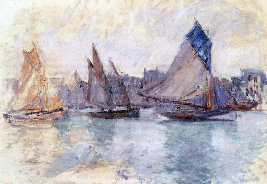 Claude Oscar Monet Boats in the Port of Le Havre - Hand Painted Oil Painting