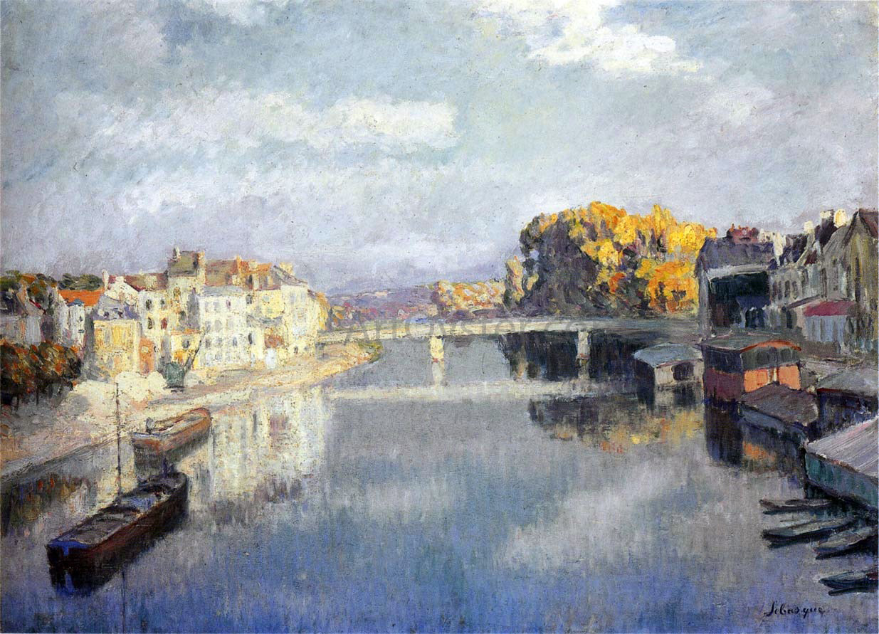 Henri Lebasque Boats on the Marne - Hand Painted Oil Painting