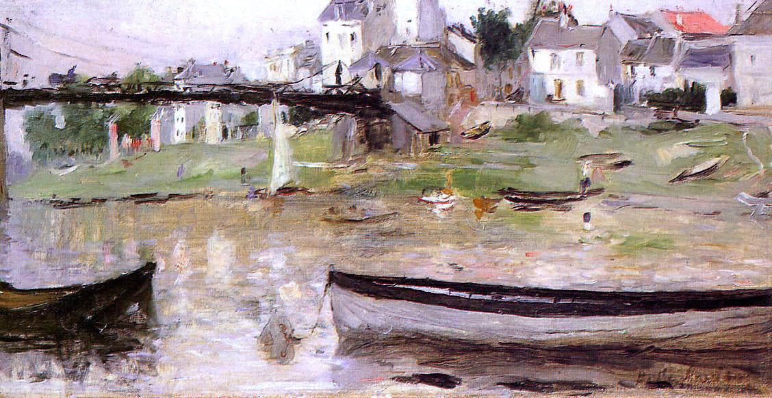 Berthe Morisot Boats on the Seine - Hand Painted Oil Painting