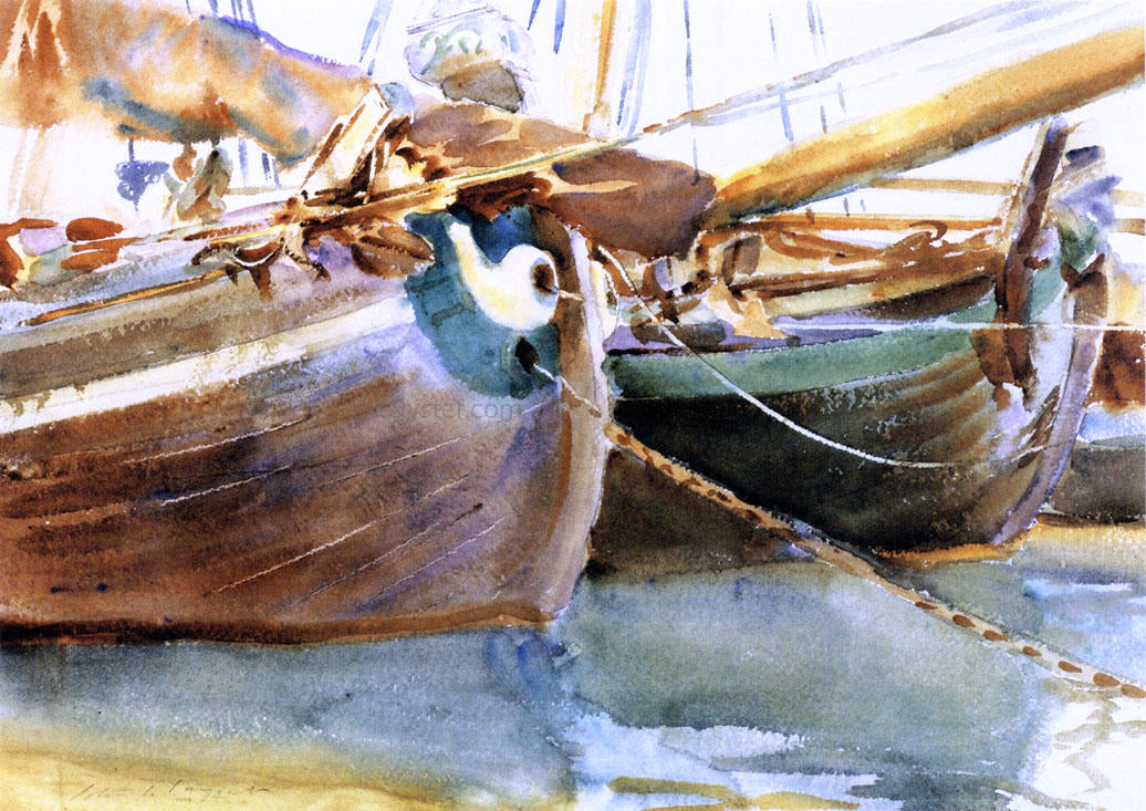 John Singer Sargent Boats, Venice - Hand Painted Oil Painting