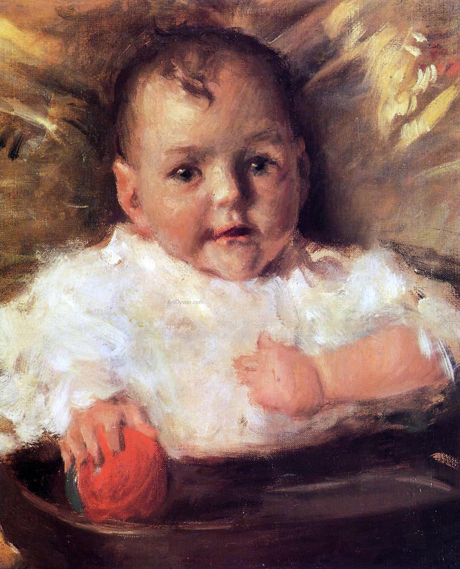 William Merritt Chase Bobbie: A Portrait Sketch - Hand Painted Oil Painting
