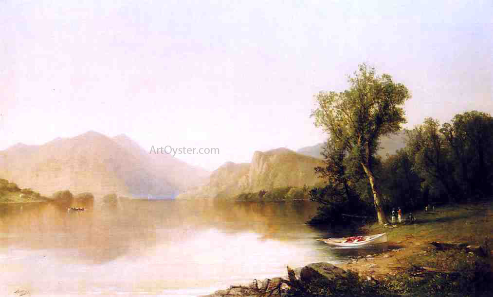John Williamson Bolton's Landing, Lake George - Hand Painted Oil Painting