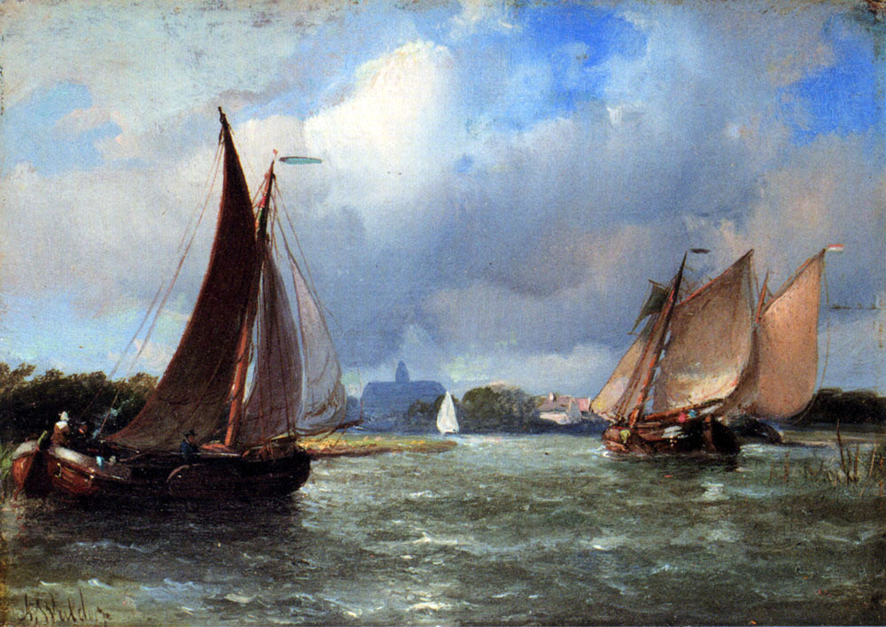 Antonie Waldorp Bomschuiten Heading For Shore - Hand Painted Oil Painting