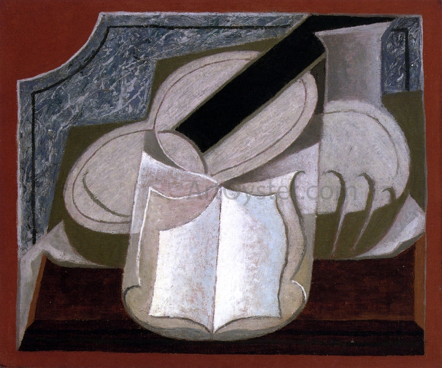 Juan Gris Book and Guitar - Hand Painted Oil Painting