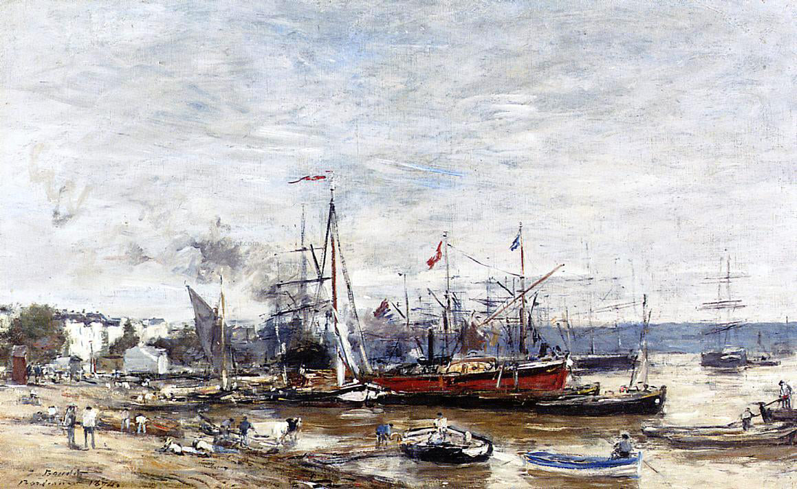  Eugene-Louis Boudin Bordeaux, a Corner of the Port - Hand Painted Oil Painting