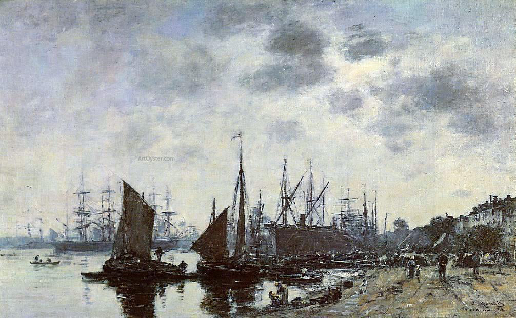 Eugene-Louis Boudin Bordeaux, Bacalan, View from the Quay - Hand Painted Oil Painting