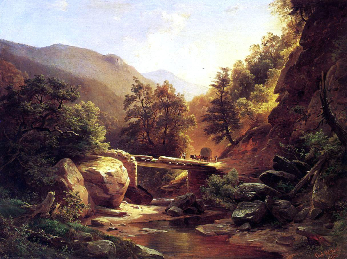 Paul Weber Boulder Crossing, Pennsylvania - Hand Painted Oil Painting