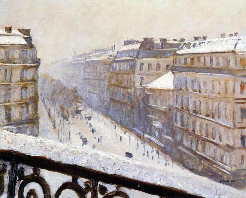 Gustave Caillebotte Boulevard Haussmann, Snow - Hand Painted Oil Painting