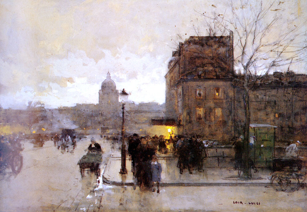 Luigi Loir Boulevard Henri IV, Sunset - Hand Painted Oil Painting