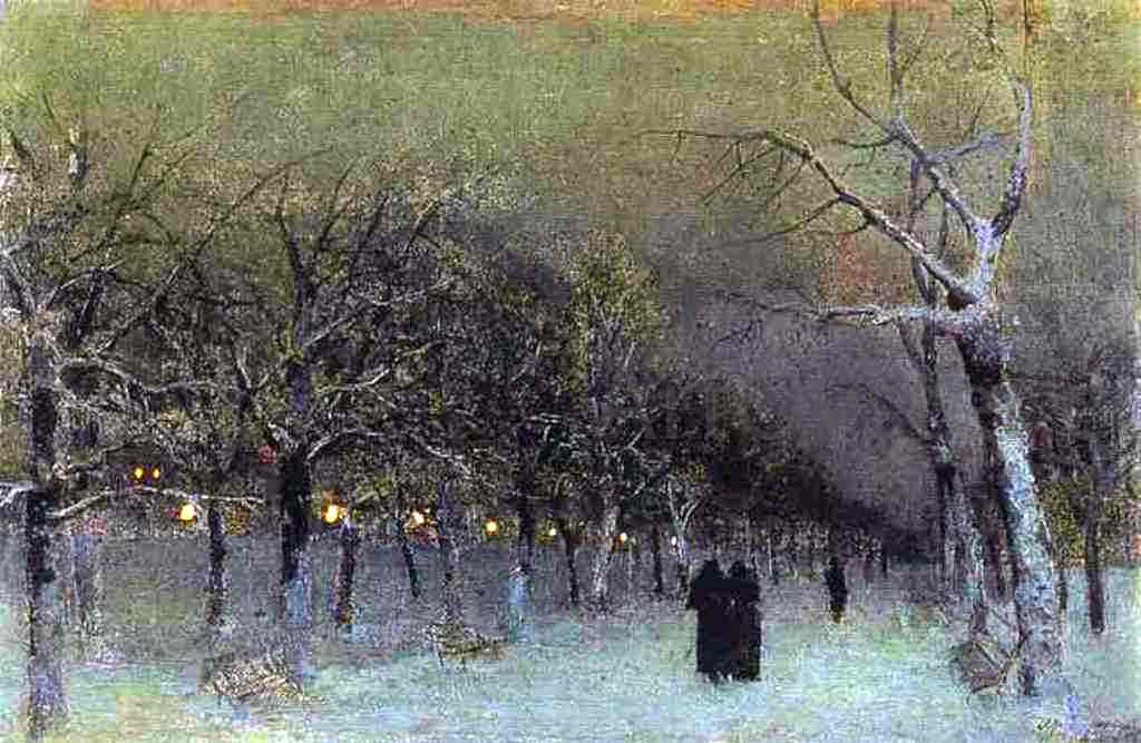 Isaac Ilich Levitan Boulevard in the Evening - Hand Painted Oil Painting