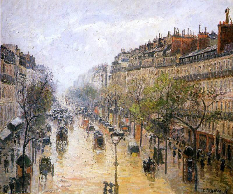 Camille Pissarro Boulevard Montmartre: Spring Rain - Hand Painted Oil Painting