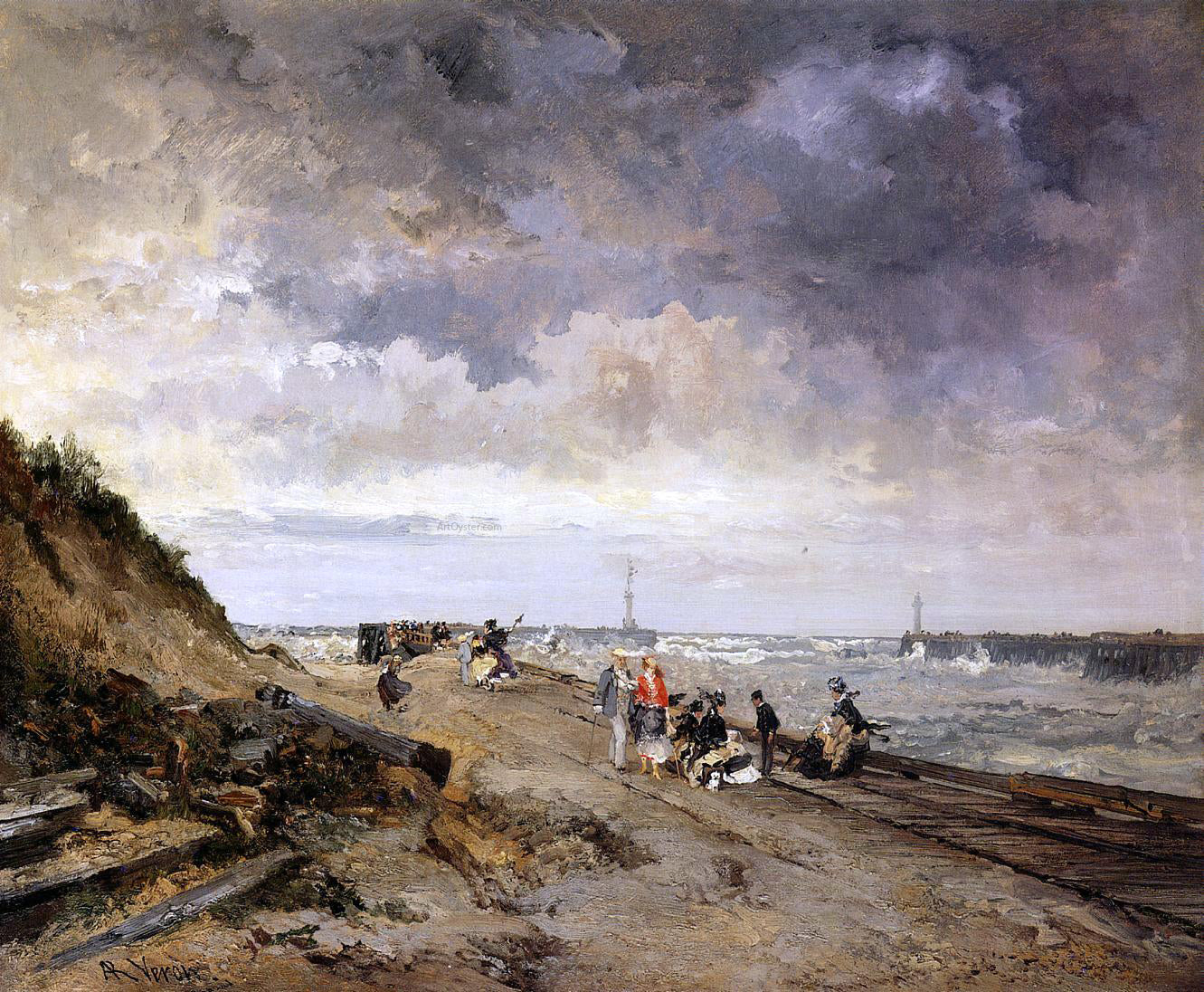  Alexandre-Rene Vernon Boulogne-sur-mar - Hand Painted Oil Painting