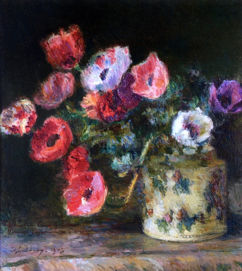 Albert Lebourg Bouquet of Anemones - Hand Painted Oil Painting