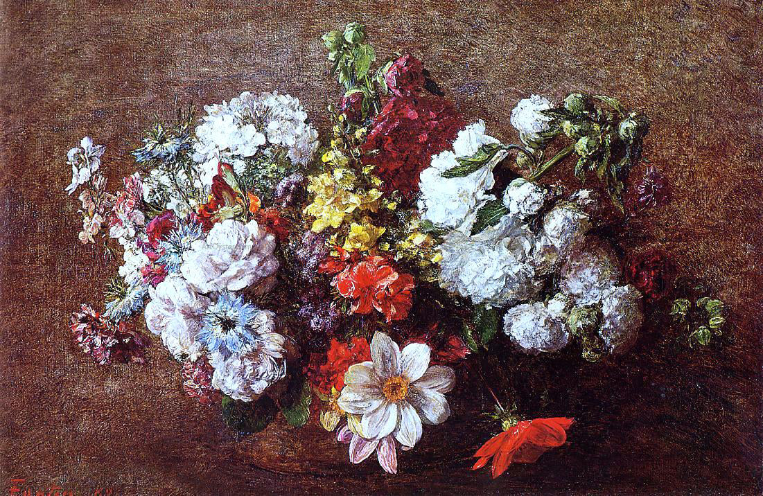 Henri Fantin-Latour Bouquet of Flowers - Hand Painted Oil Painting