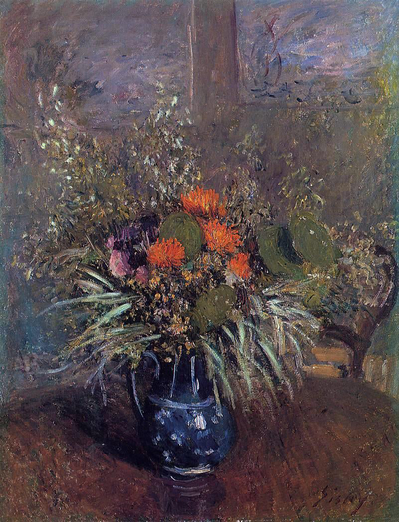 Alfred Sisley Bouquet of Flowers - Hand Painted Oil Painting