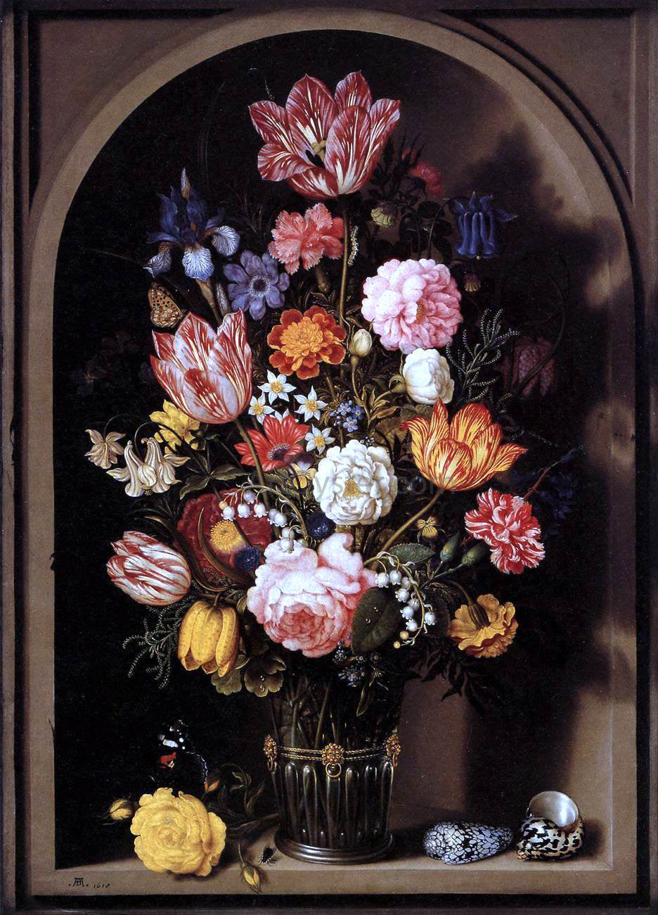 The Elder Ambrosius Bosschaert Bouquet of Flowers in a Vase - Hand Painted Oil Painting