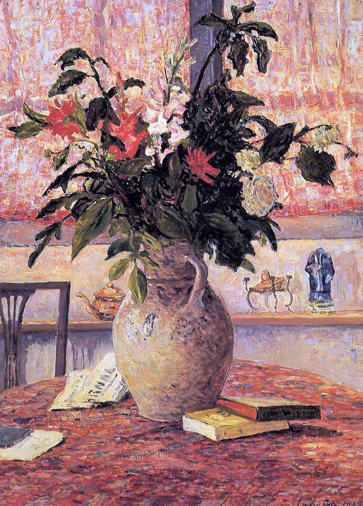 Maxime Maufra Bouquet of Flowers in Front of a Window - Hand Painted Oil Painting