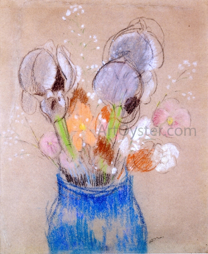  Odilon Redon Bouquet of Flowers, Irises - Hand Painted Oil Painting
