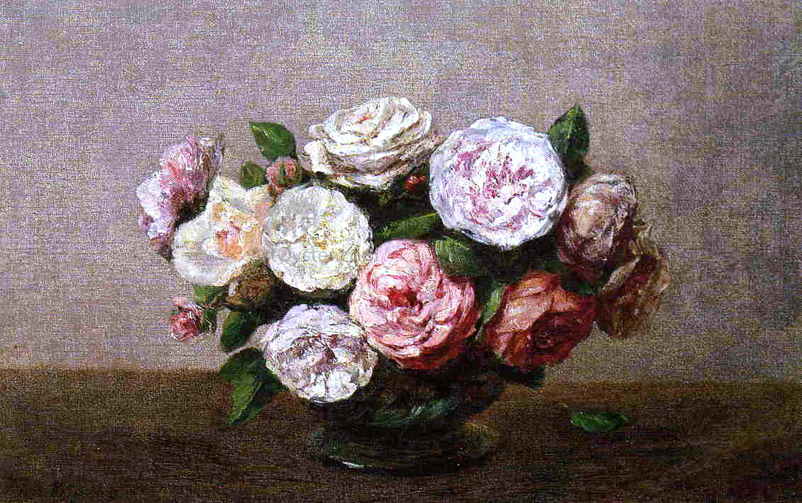 Henri Fantin-Latour Bowl of Roses - Hand Painted Oil Painting