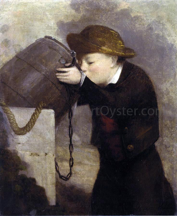 David Gilmore Blythe Boy Drinking from a Barrel - Hand Painted Oil Painting
