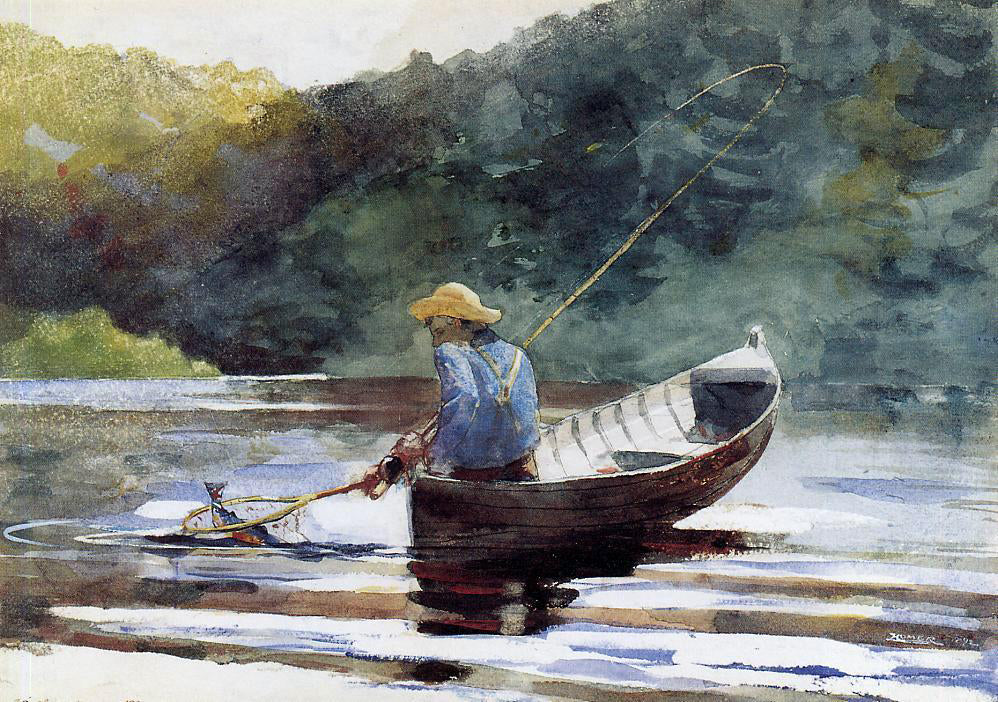 Winslow Homer A Boy Fishing - Hand Painted Oil Painting
