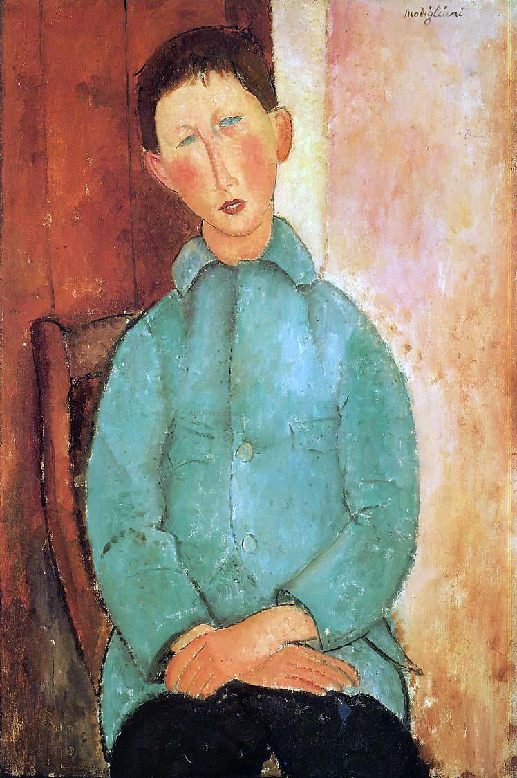  Amedeo Modigliani Boy in a Blue Shirt - Hand Painted Oil Painting