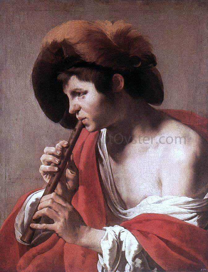 Hendrick Terbrugghen Boy Playing Flute - Hand Painted Oil Painting