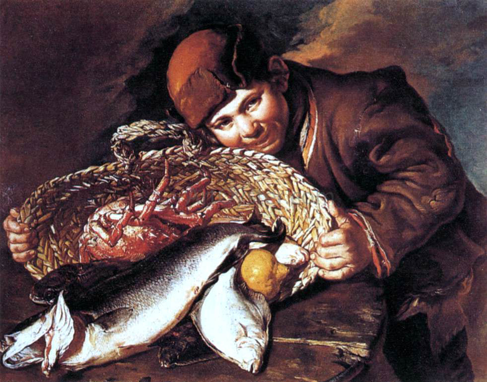 Giacomo Ceruti Boy with a Basket of Fish - Hand Painted Oil Painting