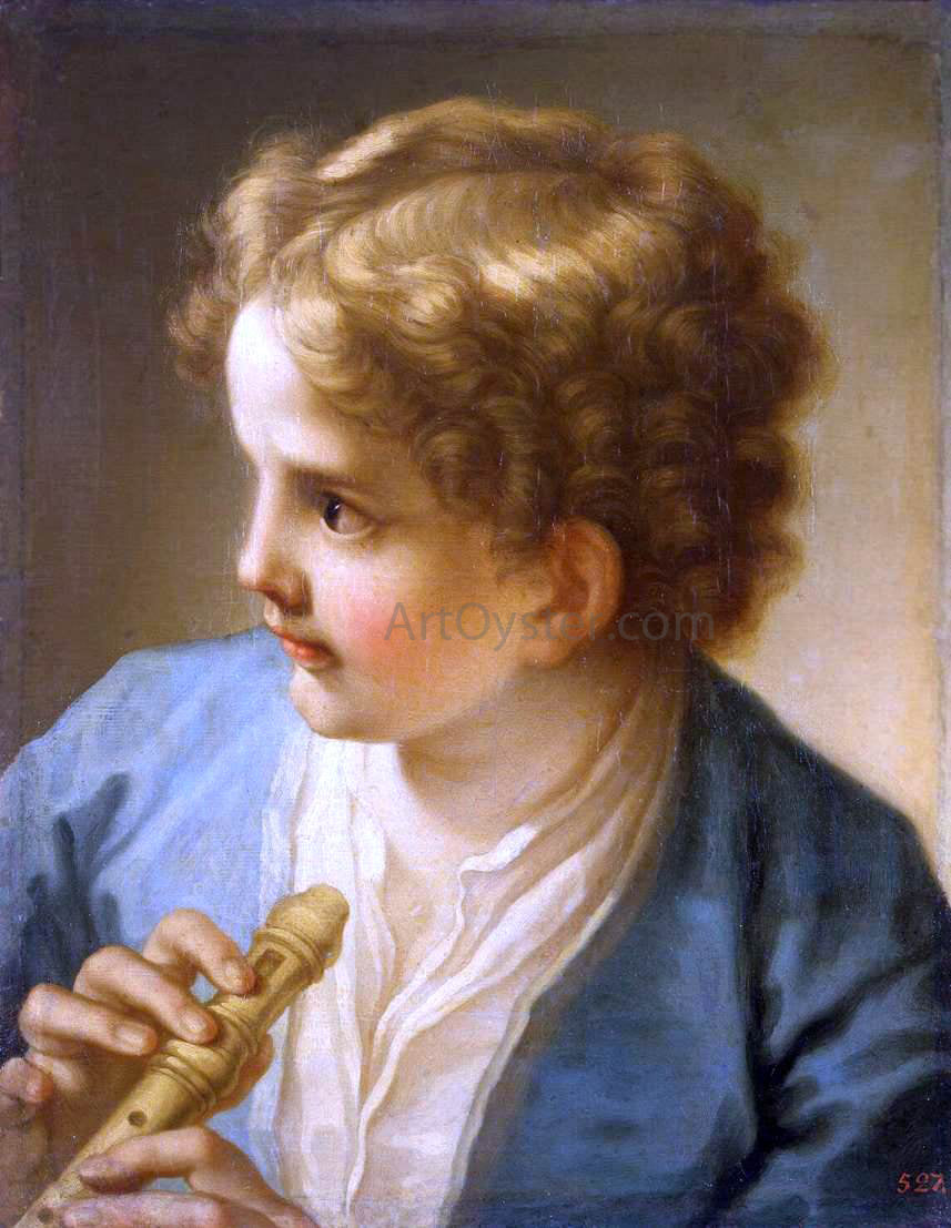 Benedetto Luti Boy with a Flute - Hand Painted Oil Painting