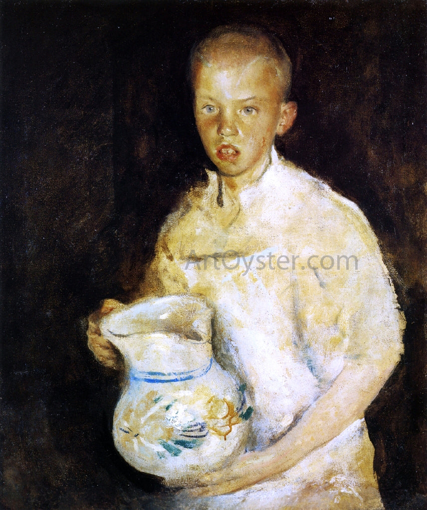 Charles Webster Hawthorne Boy with Pitcher - Hand Painted Oil Painting