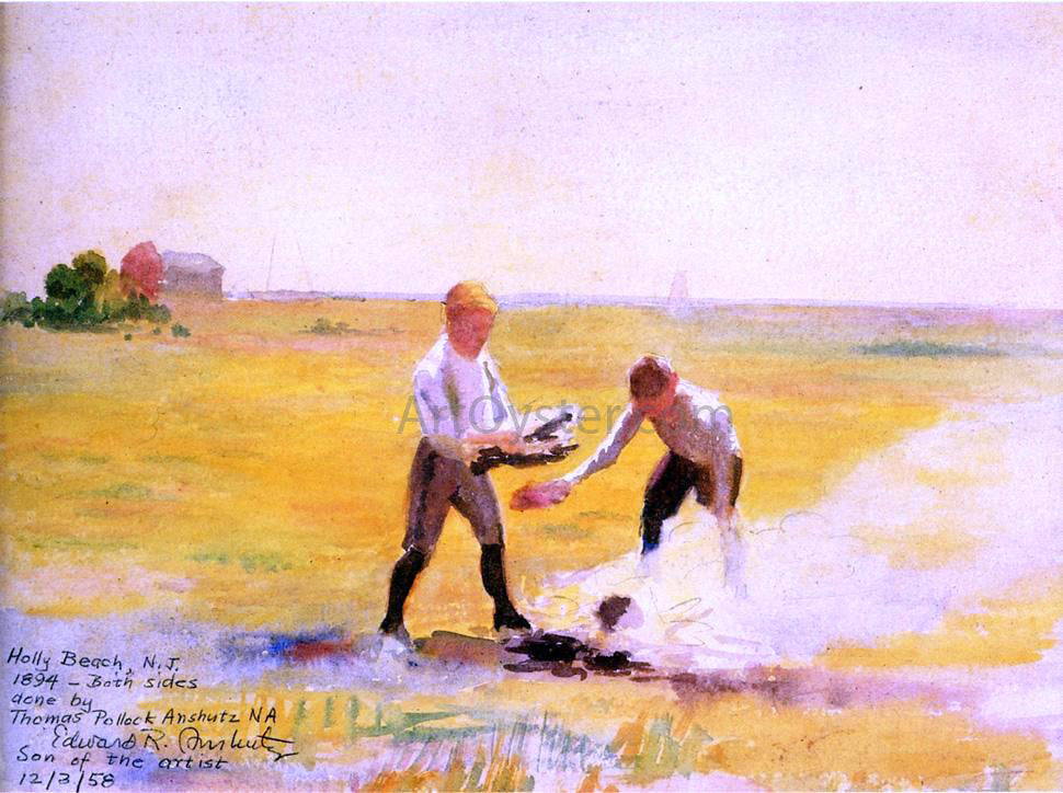 Thomas Pollock Anschutz Boys by a Fire - Hand Painted Oil Painting