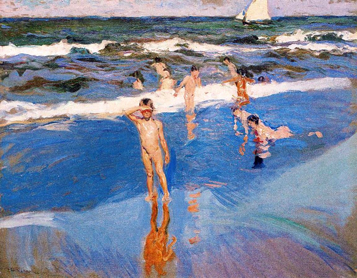 Joaquin Sorolla Y Bastida Boys in the Sea - Hand Painted Oil Painting