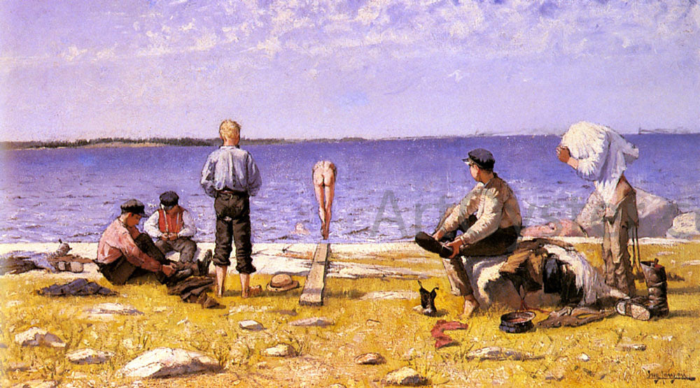  Eugene Jansson Boys On The Beach - Hand Painted Oil Painting