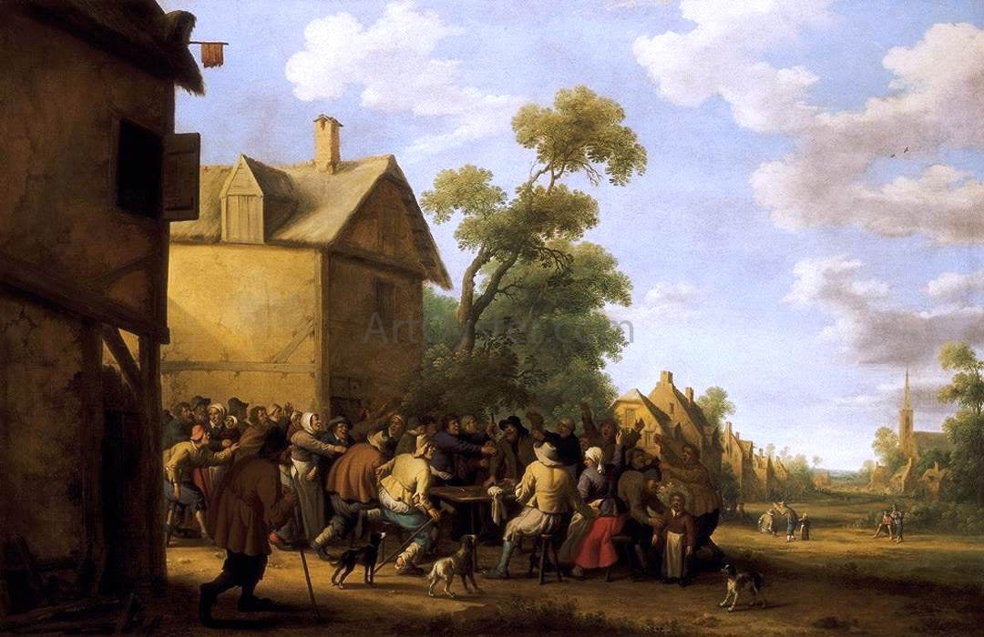 Joost Cornelisz Droochsloot Brawling Peasants - Hand Painted Oil Painting