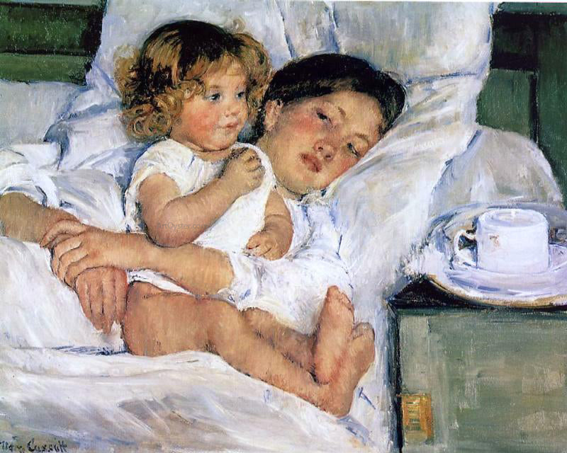 Mary Cassatt Breakfast in Bed - Hand Painted Oil Painting