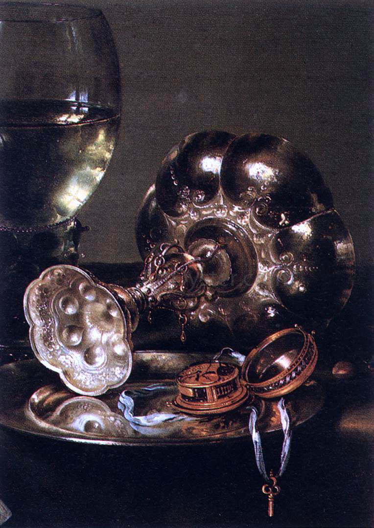 Willem Claesz Heda The Breakfast Table with Blackberry Pie (detail) - Hand Painted Oil Painting