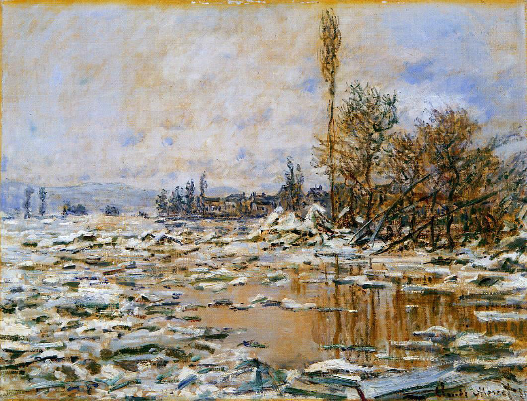 Claude Oscar Monet Breakup of Ice, Grey Weather - Hand Painted Oil Painting