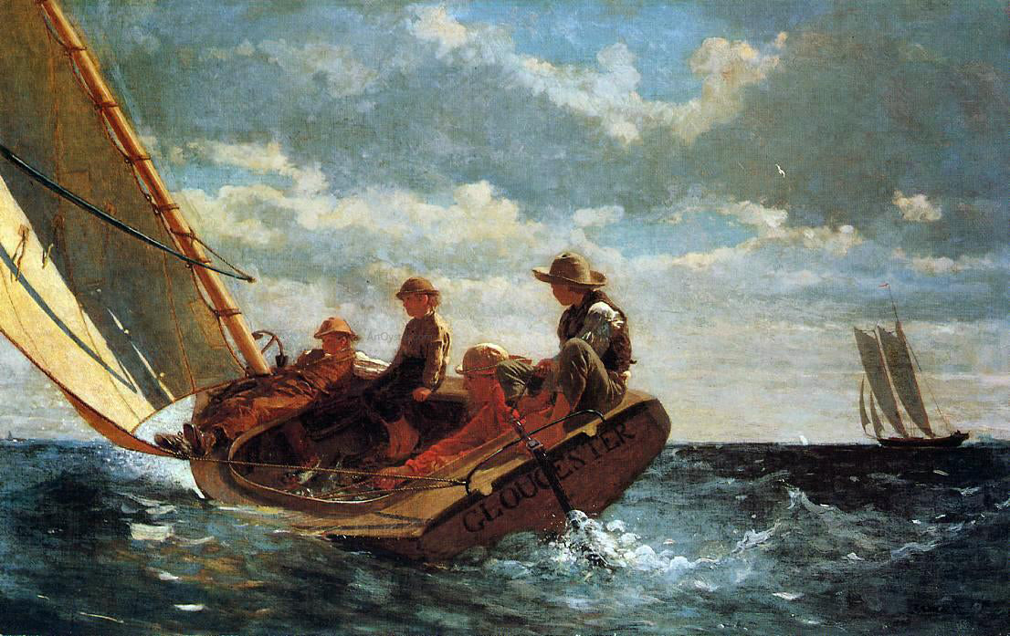 Winslow Homer Breezing Up (also known as A Fair Wind) - Hand Painted Oil Painting