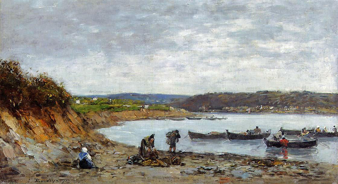 Eugene-Louis Boudin Brest, Fishing Boats - Hand Painted Oil Painting