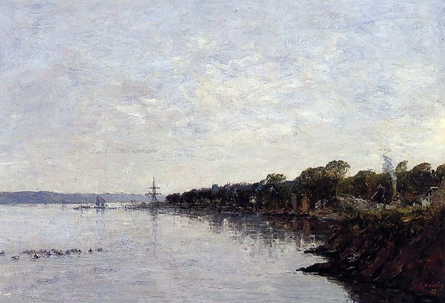 Eugene-Louis Boudin Brest, the Banks of the Harbor - Hand Painted Oil Painting