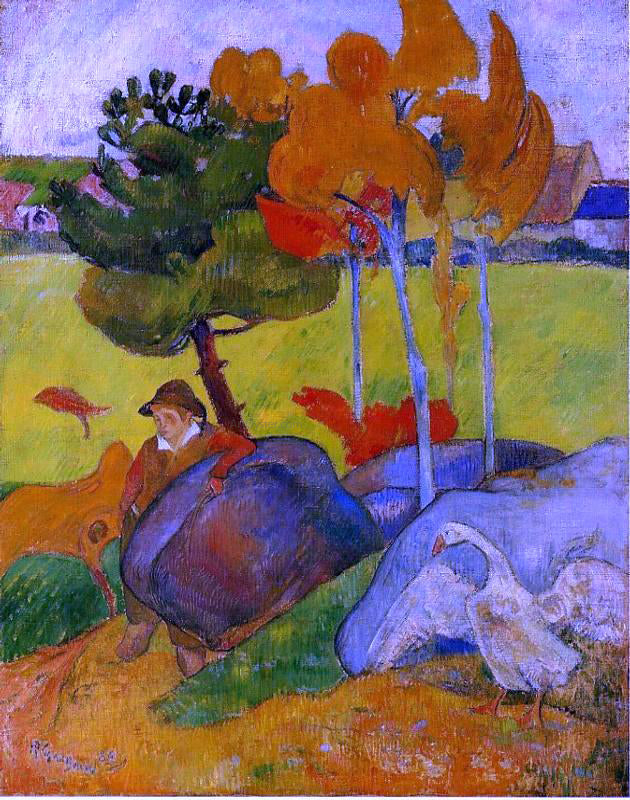 Paul Gauguin Breton Boy in a Landscape - Hand Painted Oil Painting