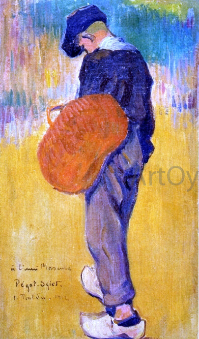  Jean-Bertrand Pegot-Ogier Breton Boy with Basket - Hand Painted Oil Painting