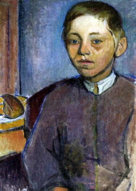 Wladyslaw Slewinski Breton Boy with Bread - Hand Painted Oil Painting