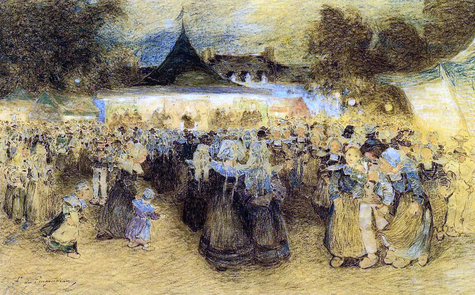 Ferdinand Du Puigaudeau Breton Festival - Hand Painted Oil Painting