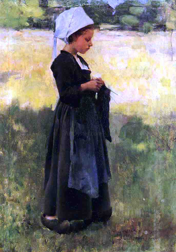 Willard Leroy Metcalf Breton Girl - Hand Painted Oil Painting