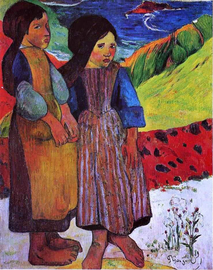  Paul Gauguin Breton Girls by the Sea - Hand Painted Oil Painting