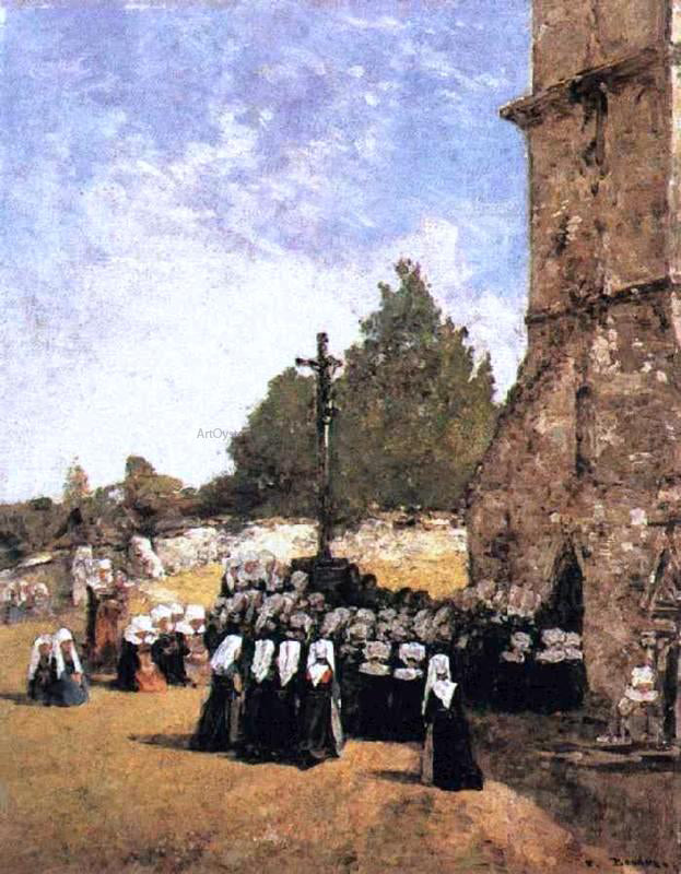 Eugene-Louis Boudin Breton Pardon - Hand Painted Oil Painting