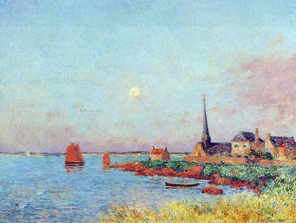 Ferdinand Du Puigaudeau Breton Village by the Sea - Hand Painted Oil Painting