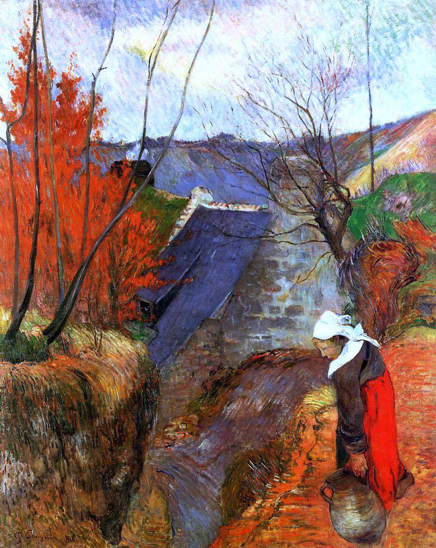 Paul Gauguin Breton Woman with Pitcher - Hand Painted Oil Painting